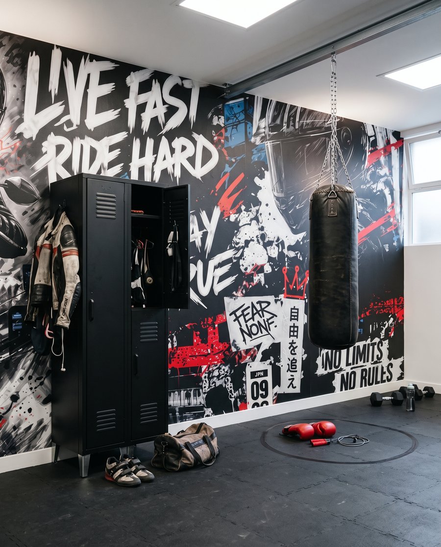 Moto entre grafitis — interior 3