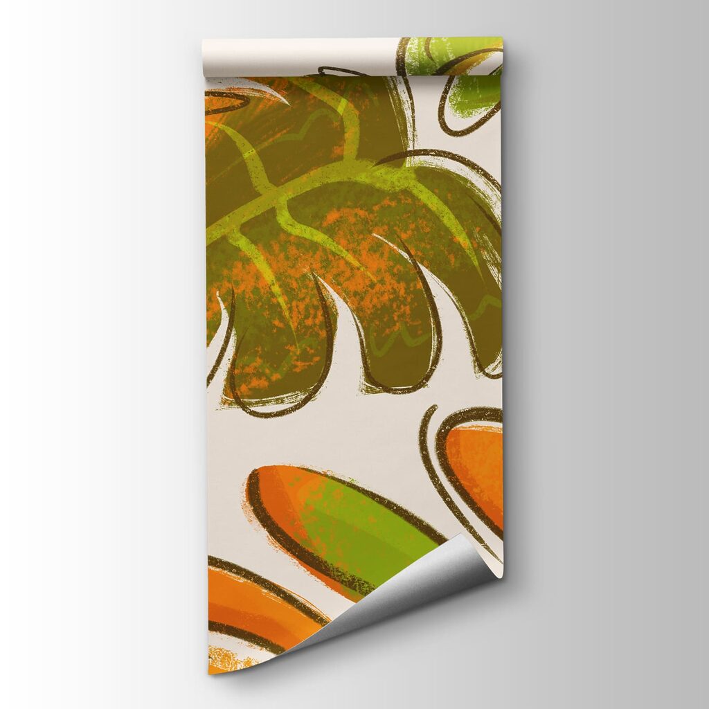 Tigre entre hojas tropicales — vista del producto