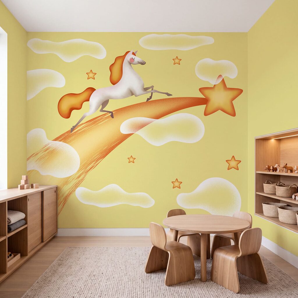 Unicornio sobre estrella fugaz — interior 2