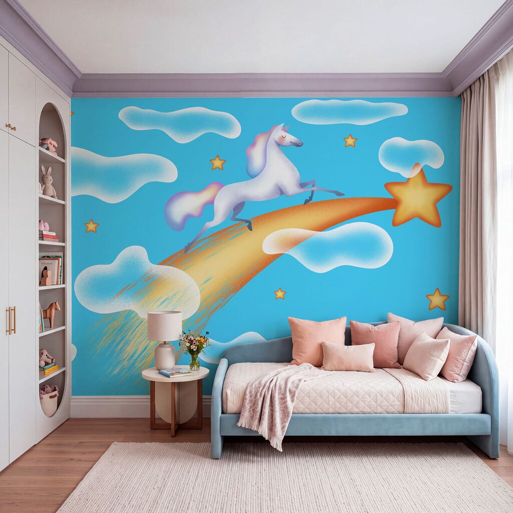 Unicornio sobre estrella fugaz — interior 1