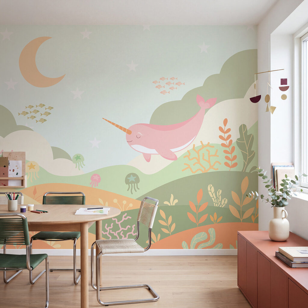 Narval sobre jardines marinos — interior 1
