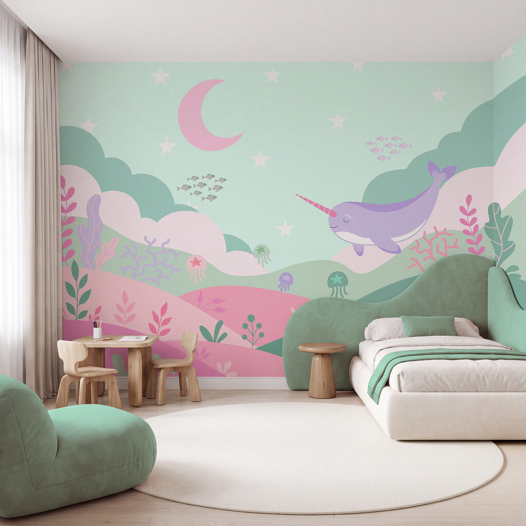 Narval sobre jardines marinos — interior 1