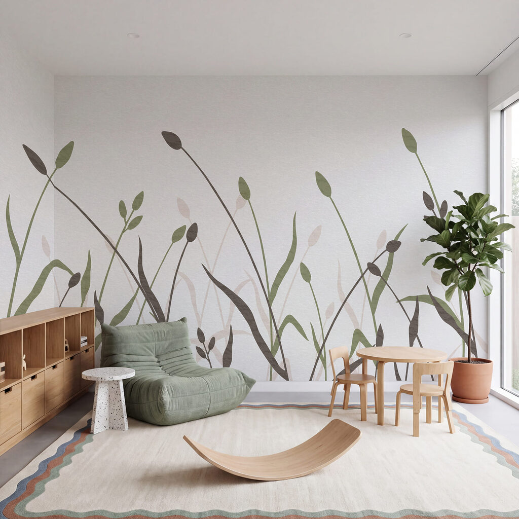 Pradera en líneas finas en un interior