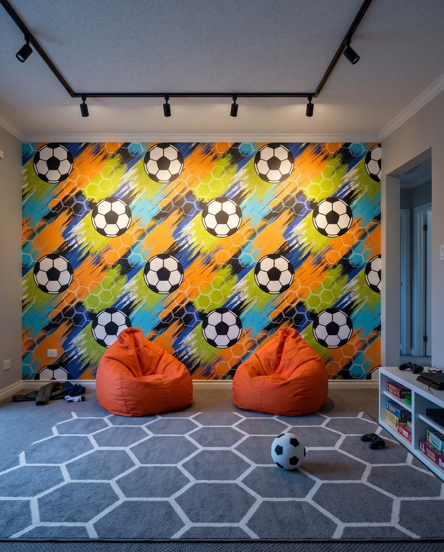 Balones entre trazos diagonales — interior 3