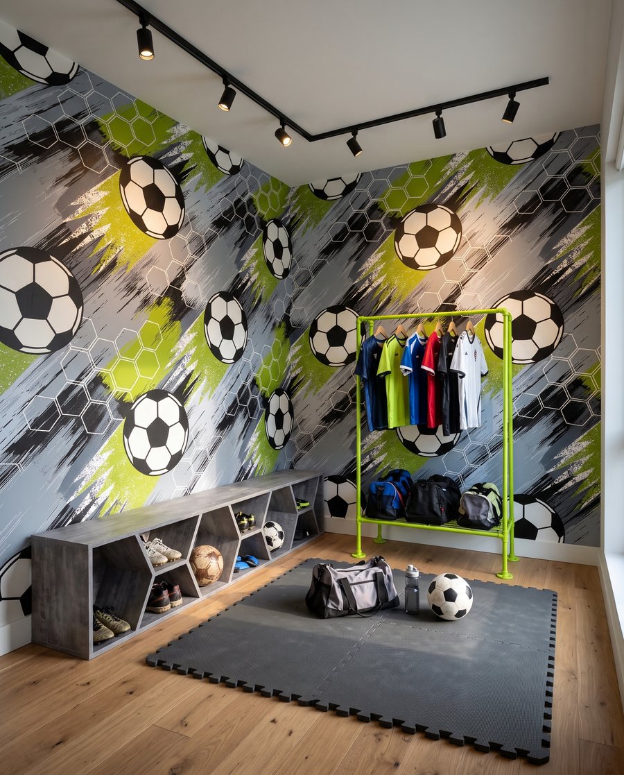 Balones entre trazos diagonales — interior 2