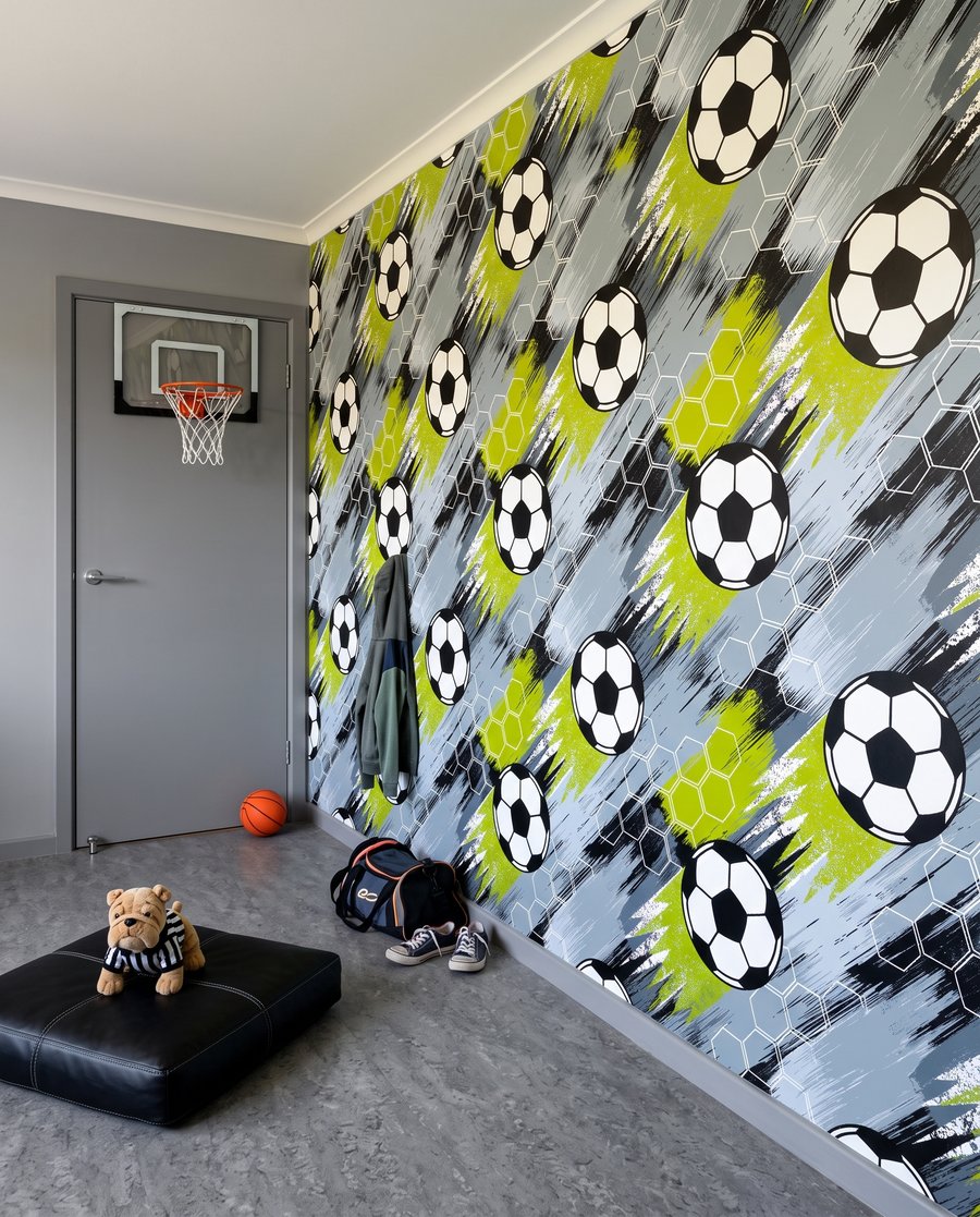 Balones entre trazos diagonales — interior 3