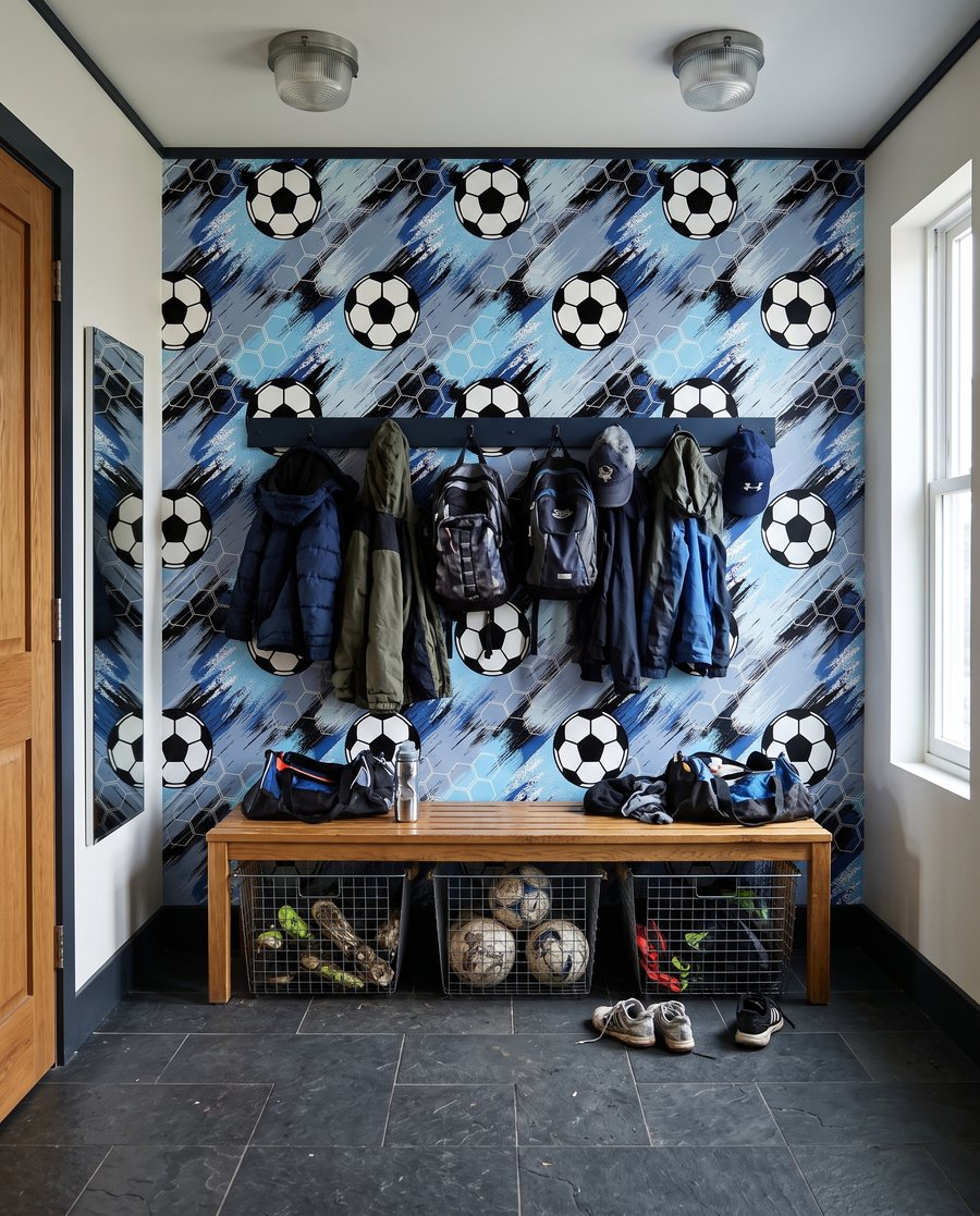 Balones entre trazos diagonales — interior 2