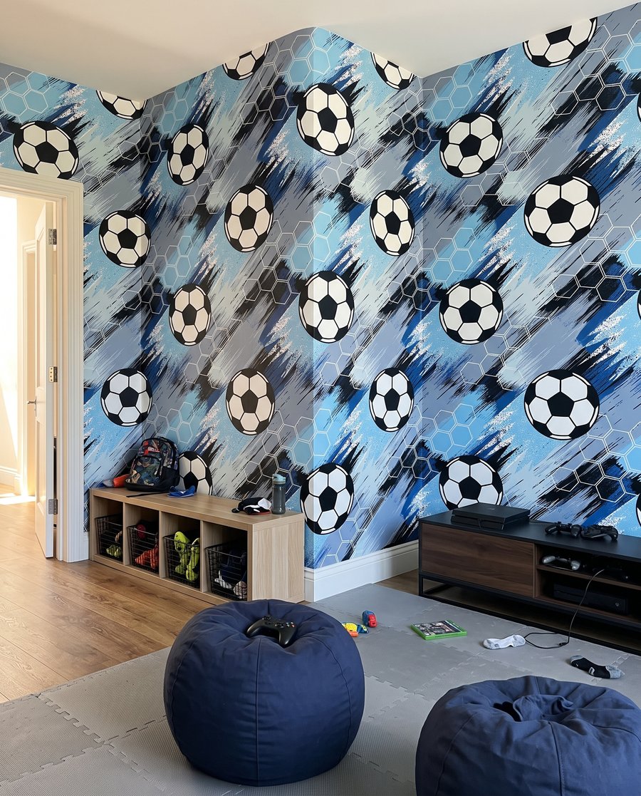 Balones entre trazos diagonales — interior 4