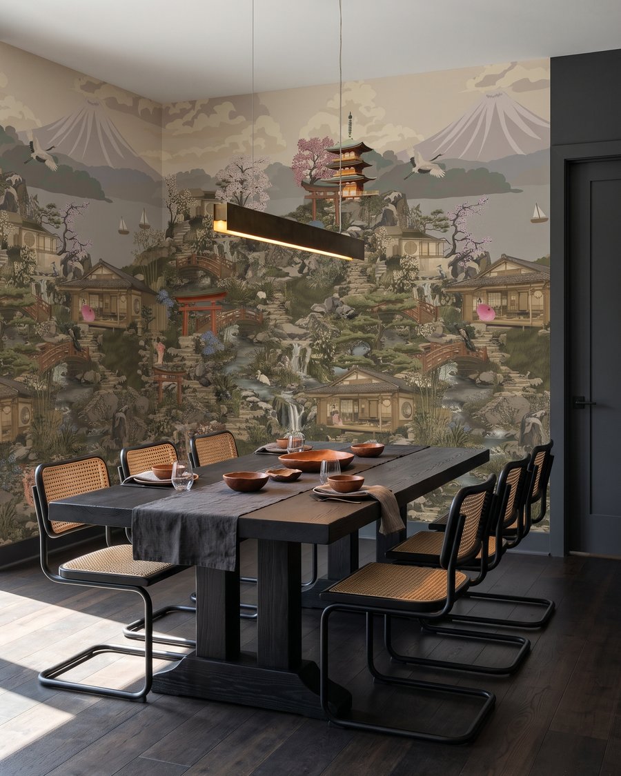 Pagodas en paisaje denso — interior 8