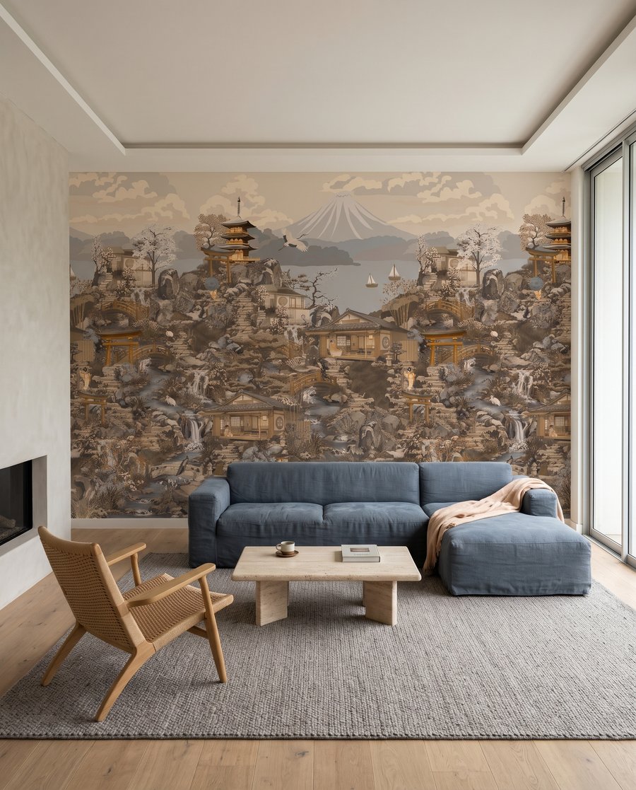 Pagodas en paisaje denso — interior 4