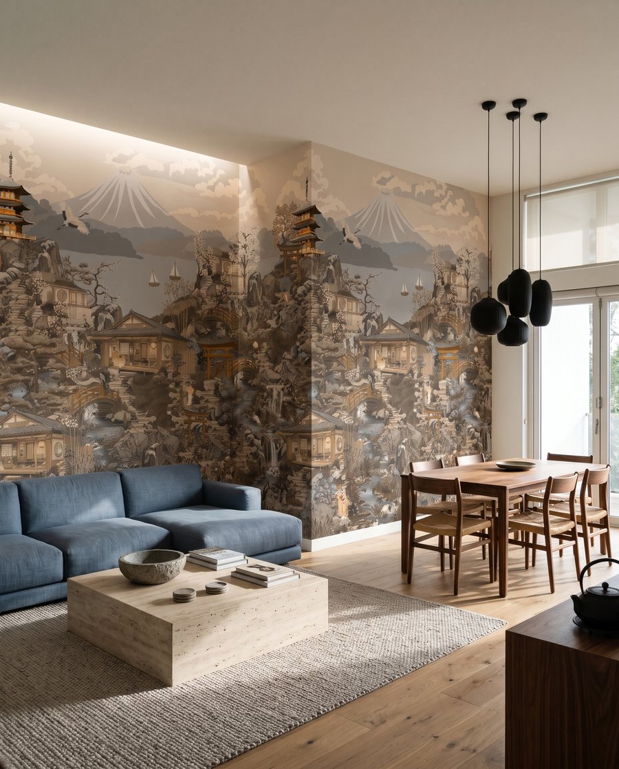 Pagodas en paisaje denso — interior 1