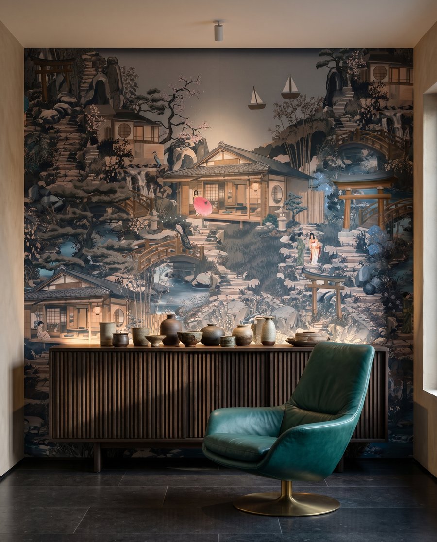 Pagodas en paisaje denso — interior 5