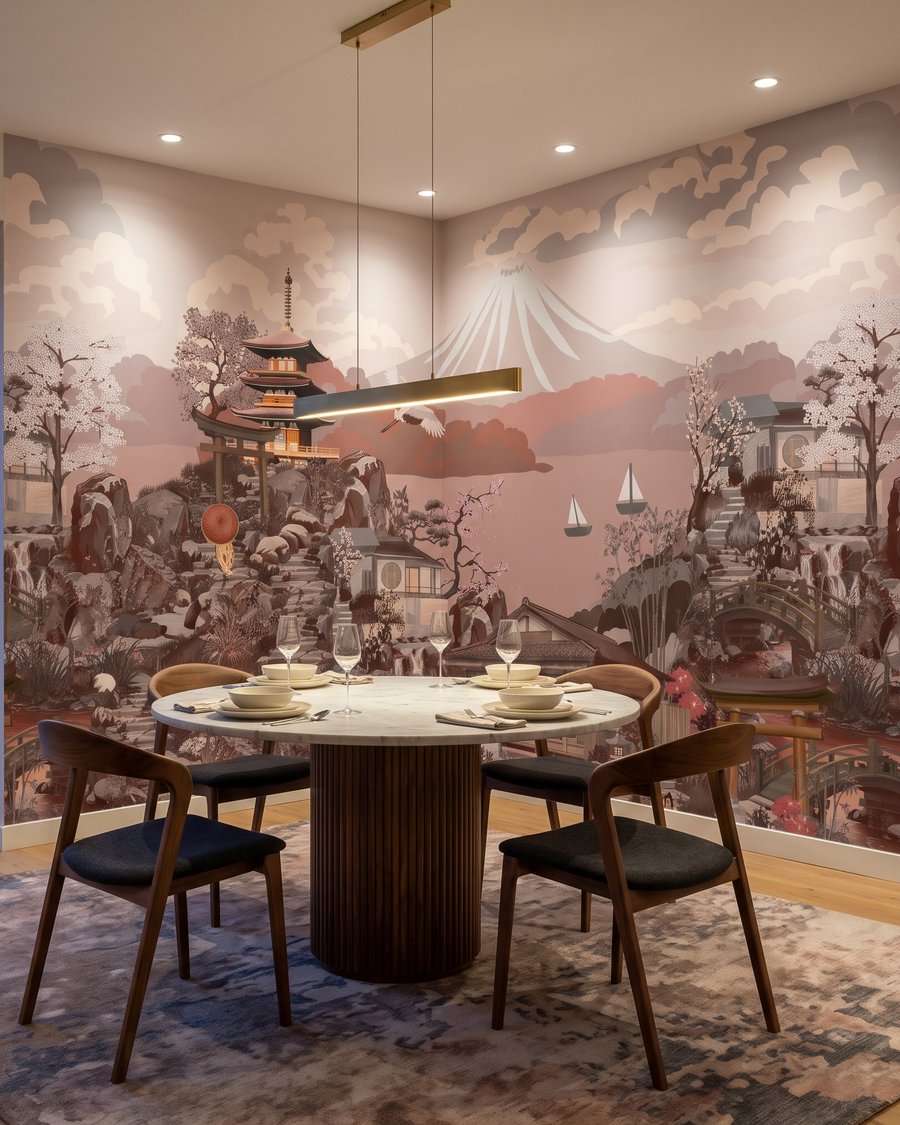 Pagodas en paisaje denso — interior 4