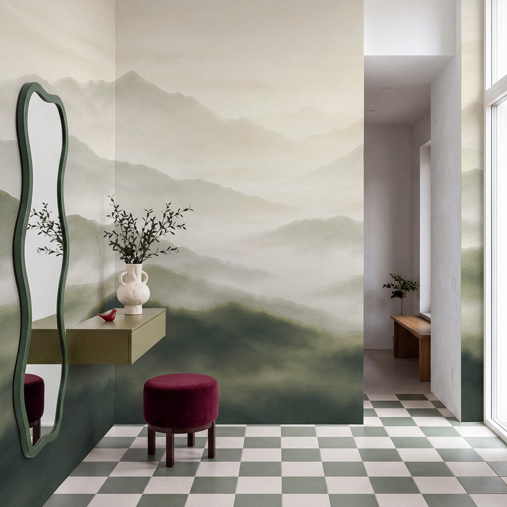 Montañas con árboles oscuros — interior 3