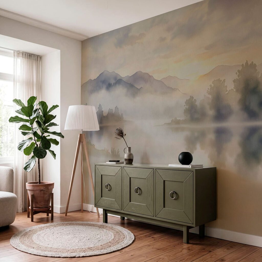 Lago en niebla matinal — interior 2