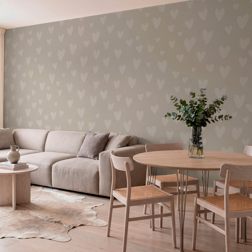 Corazones en suave repetición — interior 1