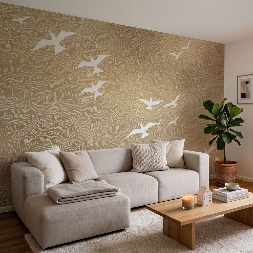 Aves blancas sobre ondas — interior 4