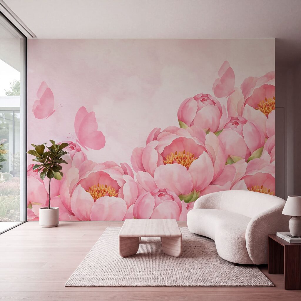 Mariposas sobre bordes florales — interior 2