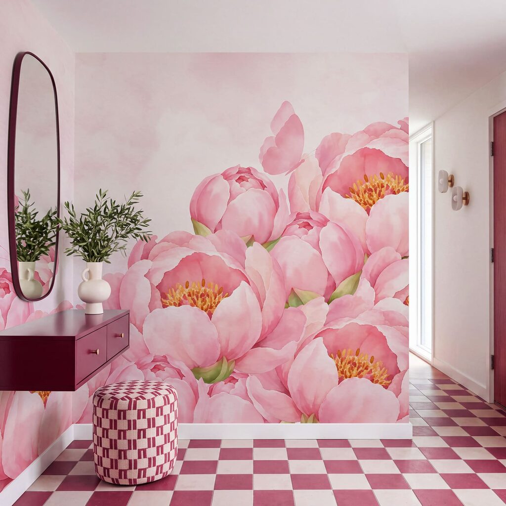 Mariposas sobre bordes florales — interior 3