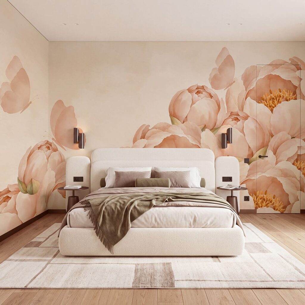 Mariposas sobre bordes florales — interior 2