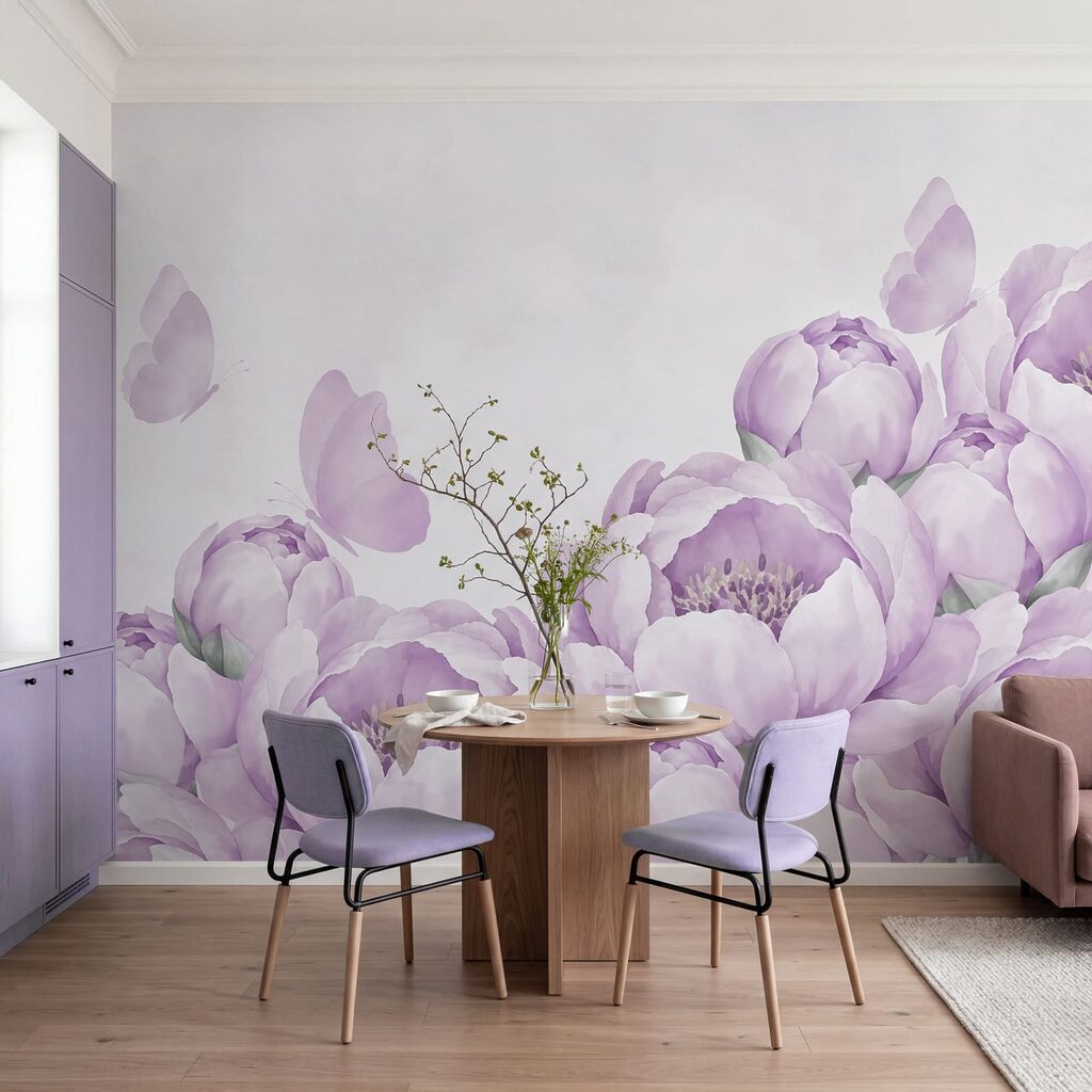 Mariposas sobre bordes florales — interior 1