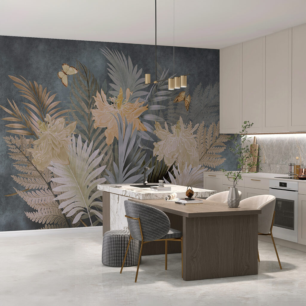 Helechos y flores grises — interior 2