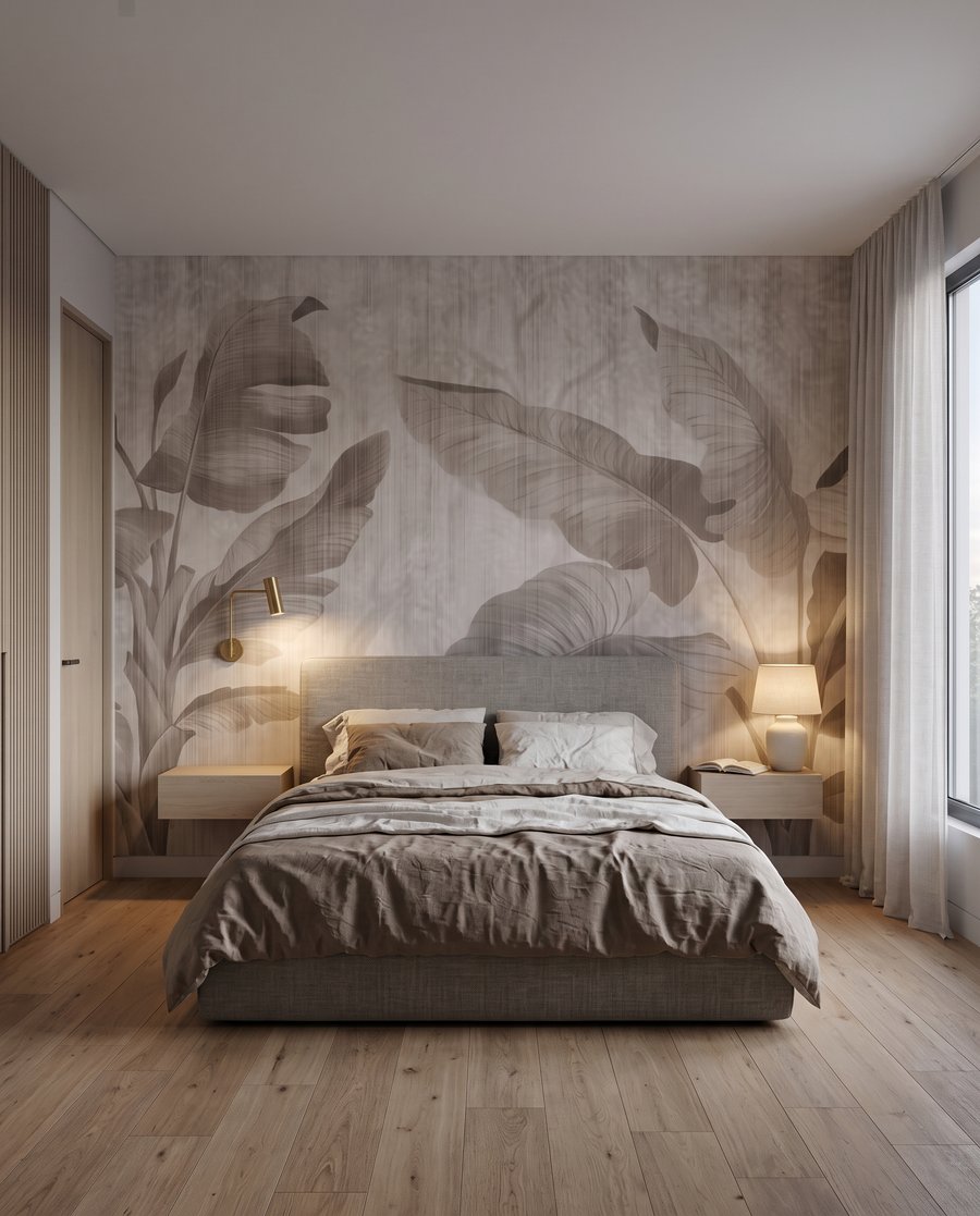 Hojas grandes sobre blanco — interior 2