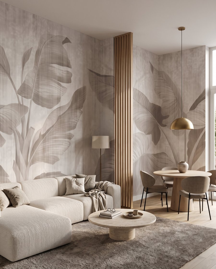 Hojas grandes sobre blanco — interior 3