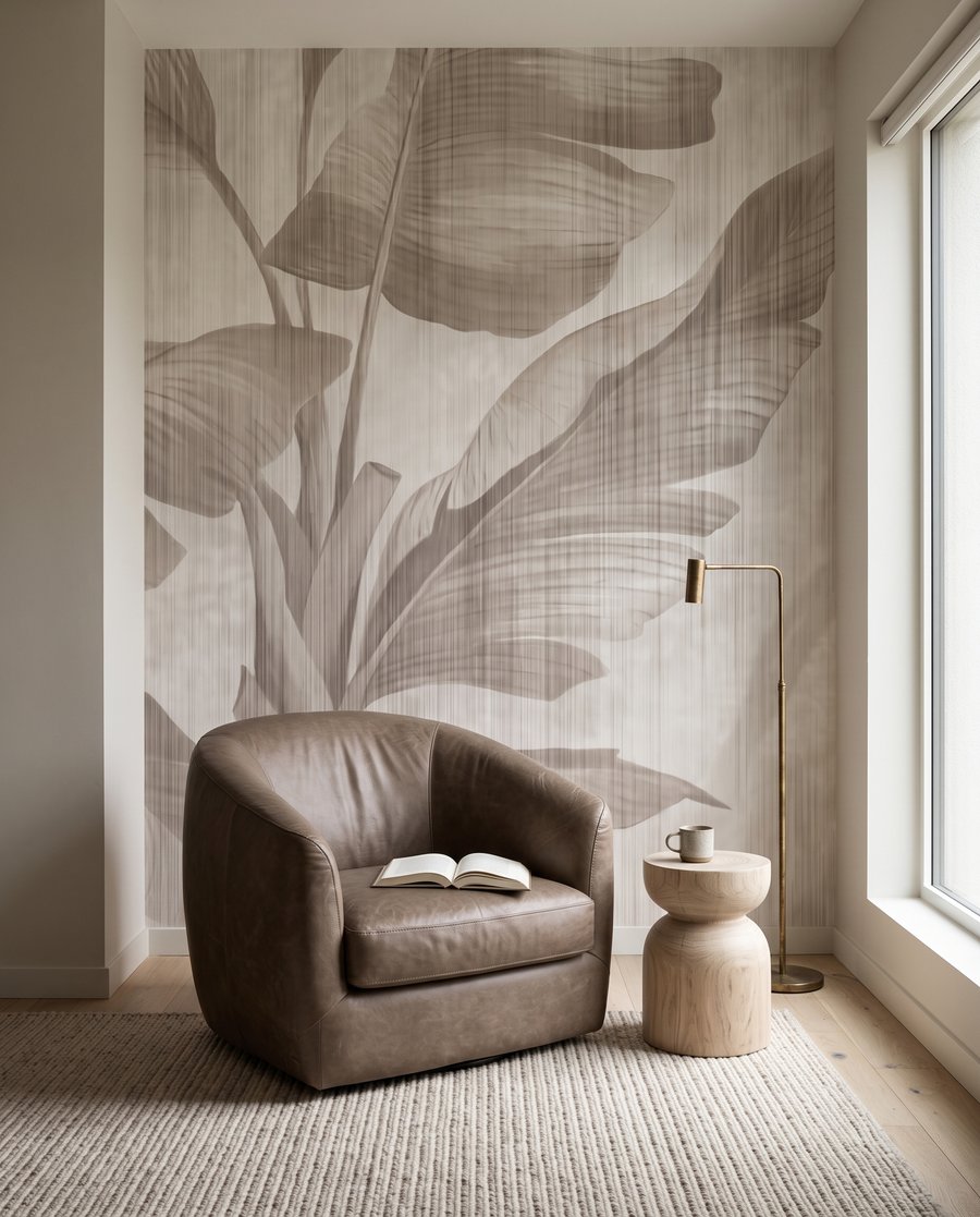 Hojas grandes sobre blanco — interior 4