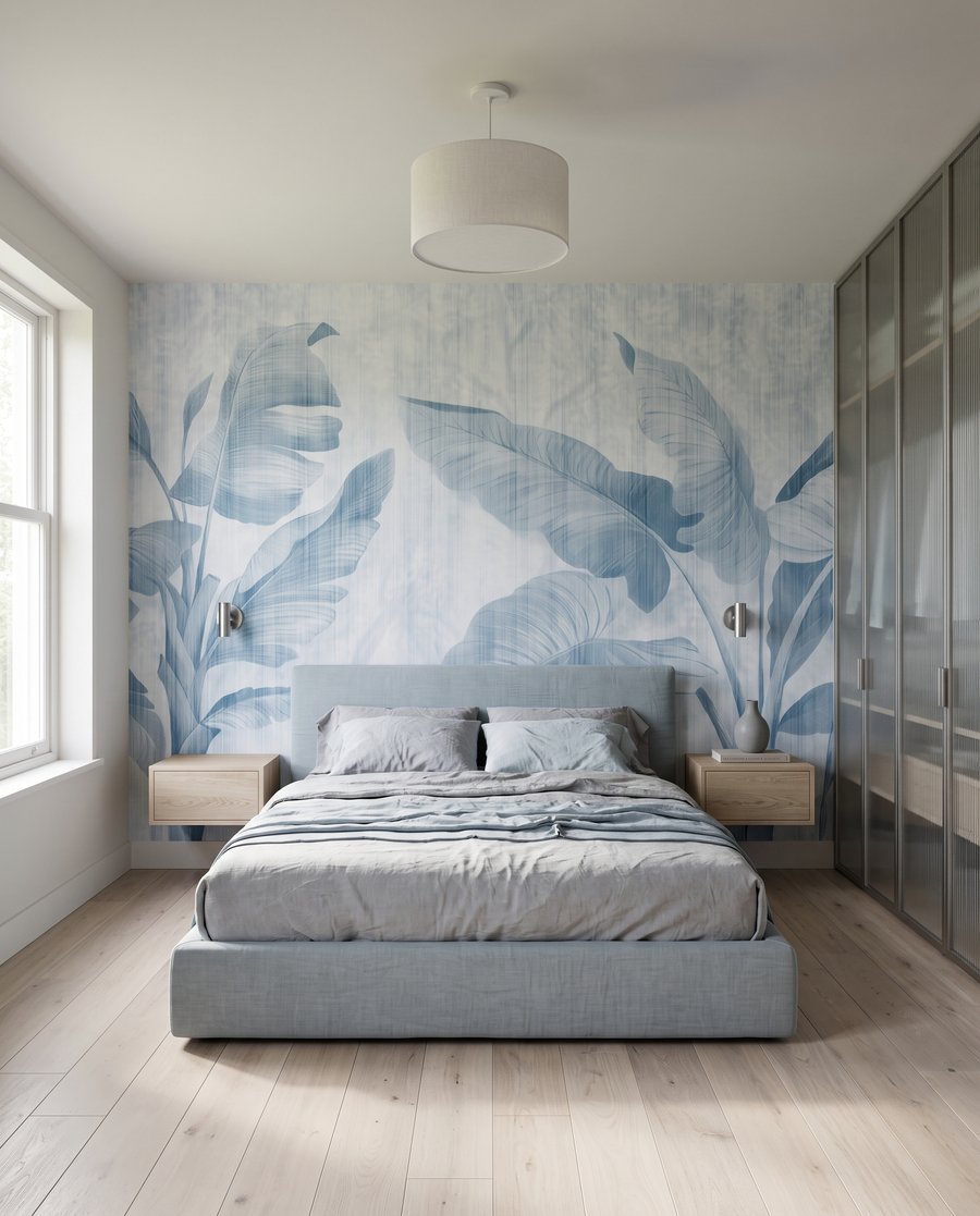 Hojas grandes sobre blanco — interior 2