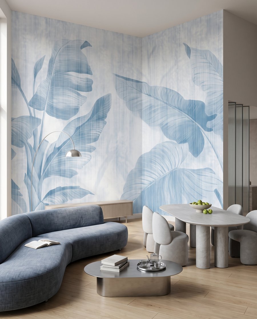 Hojas grandes sobre blanco — interior 5