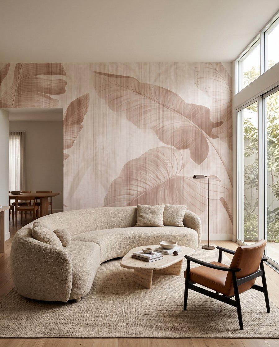 Hojas grandes sobre blanco — interior 3