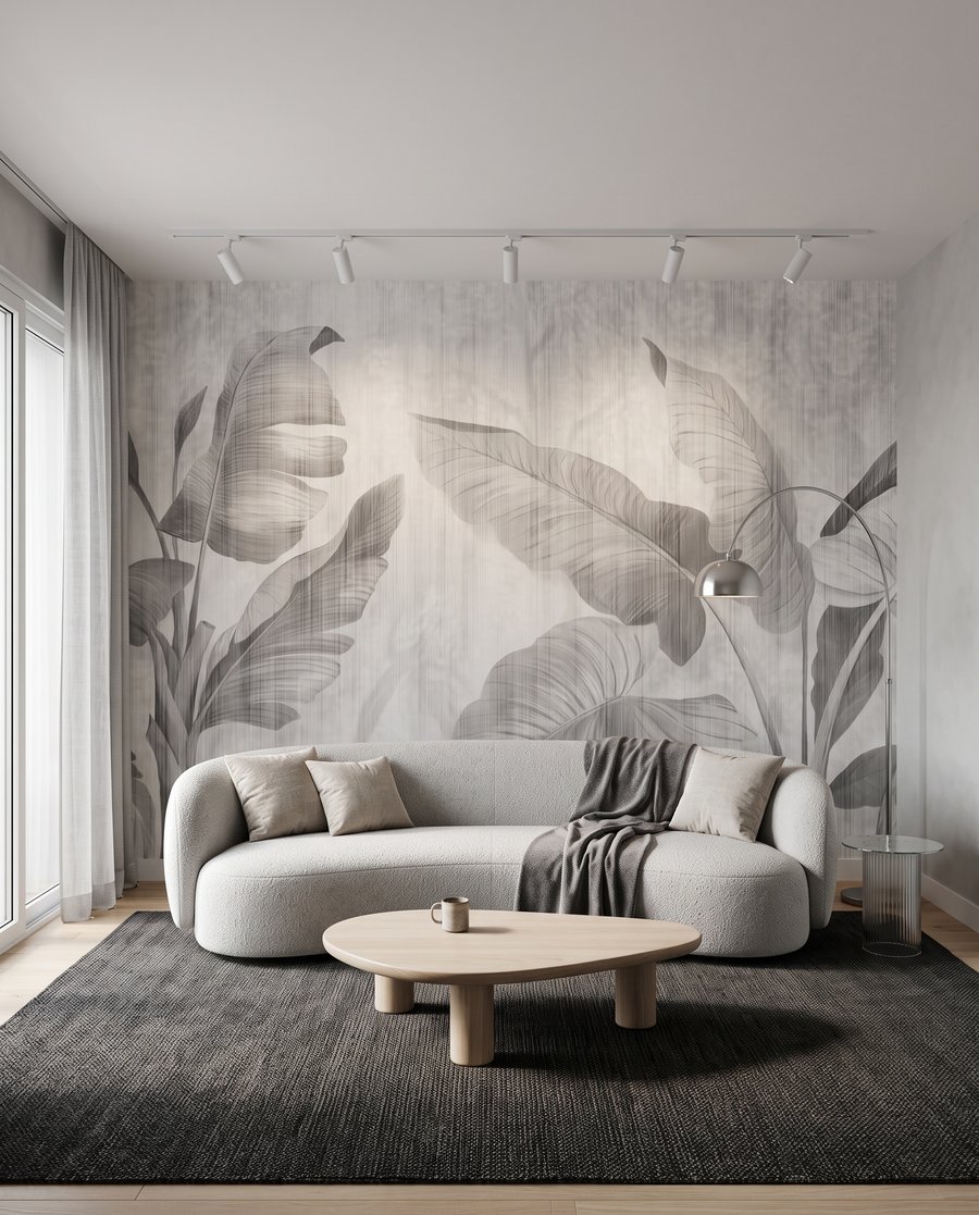 Hojas grandes sobre blanco — interior 3