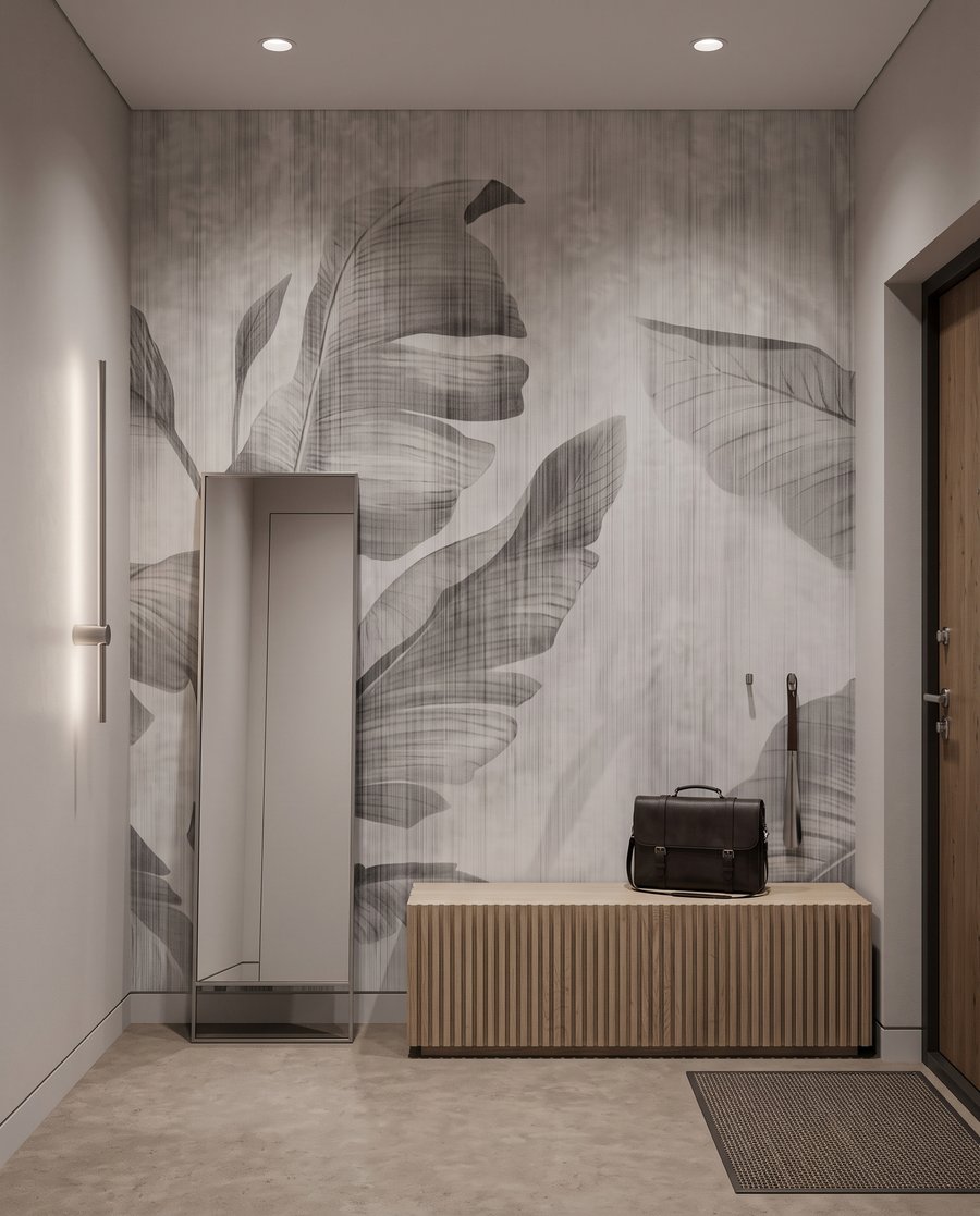 Hojas grandes sobre blanco — interior 5
