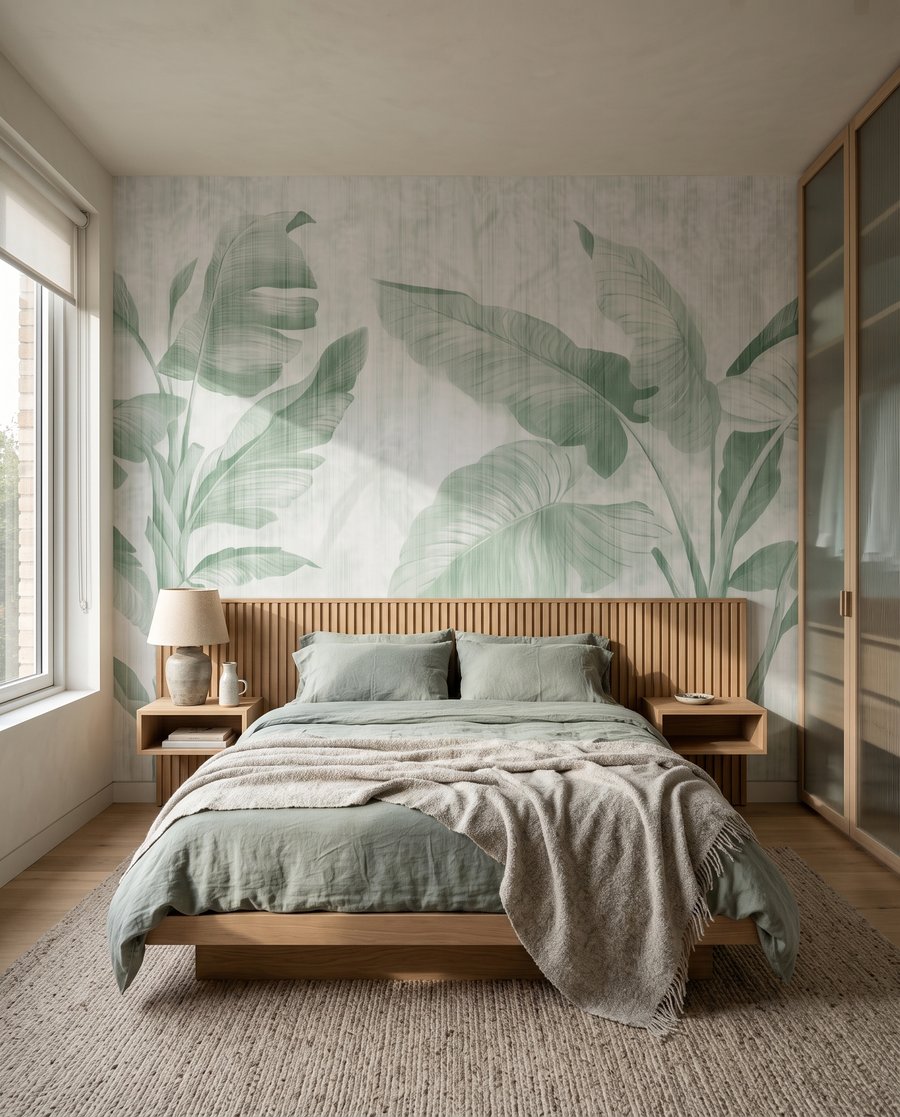 Hojas grandes sobre blanco — interior 2