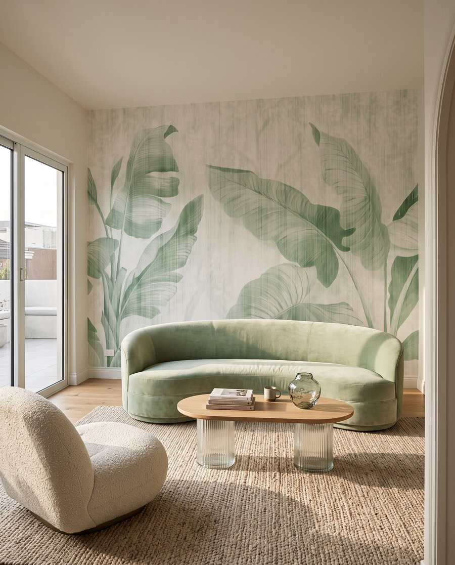 Hojas grandes sobre blanco — interior 3