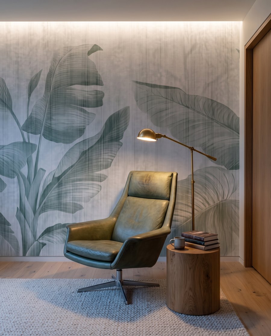 Hojas grandes sobre blanco — interior 4
