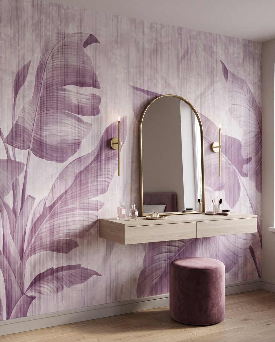 Hojas grandes sobre blanco — interior 1