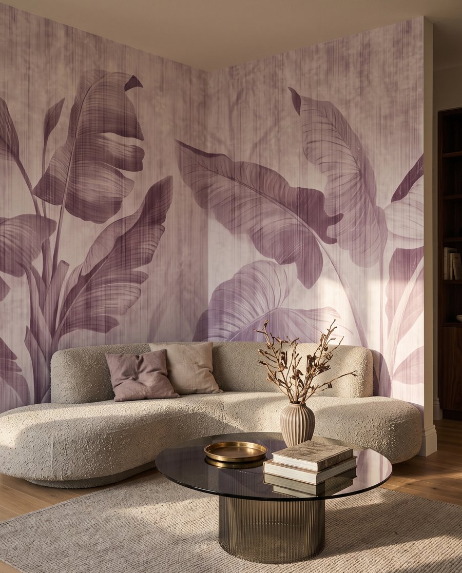 Hojas grandes sobre blanco — interior 2