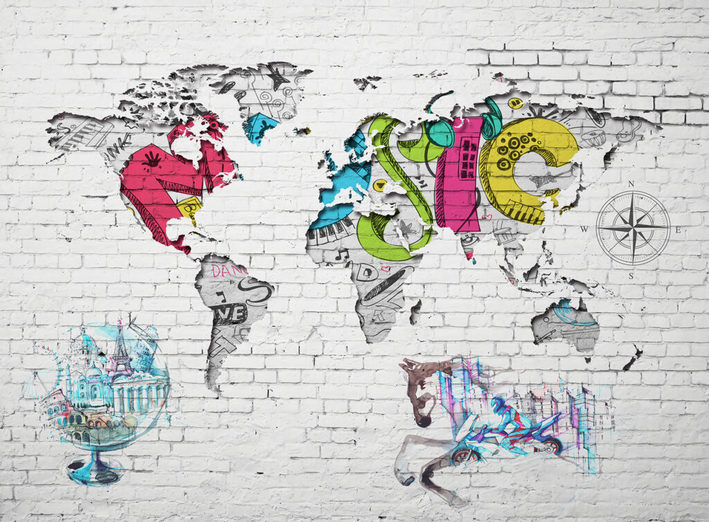 Mapa del mundo urbano — diseño completo