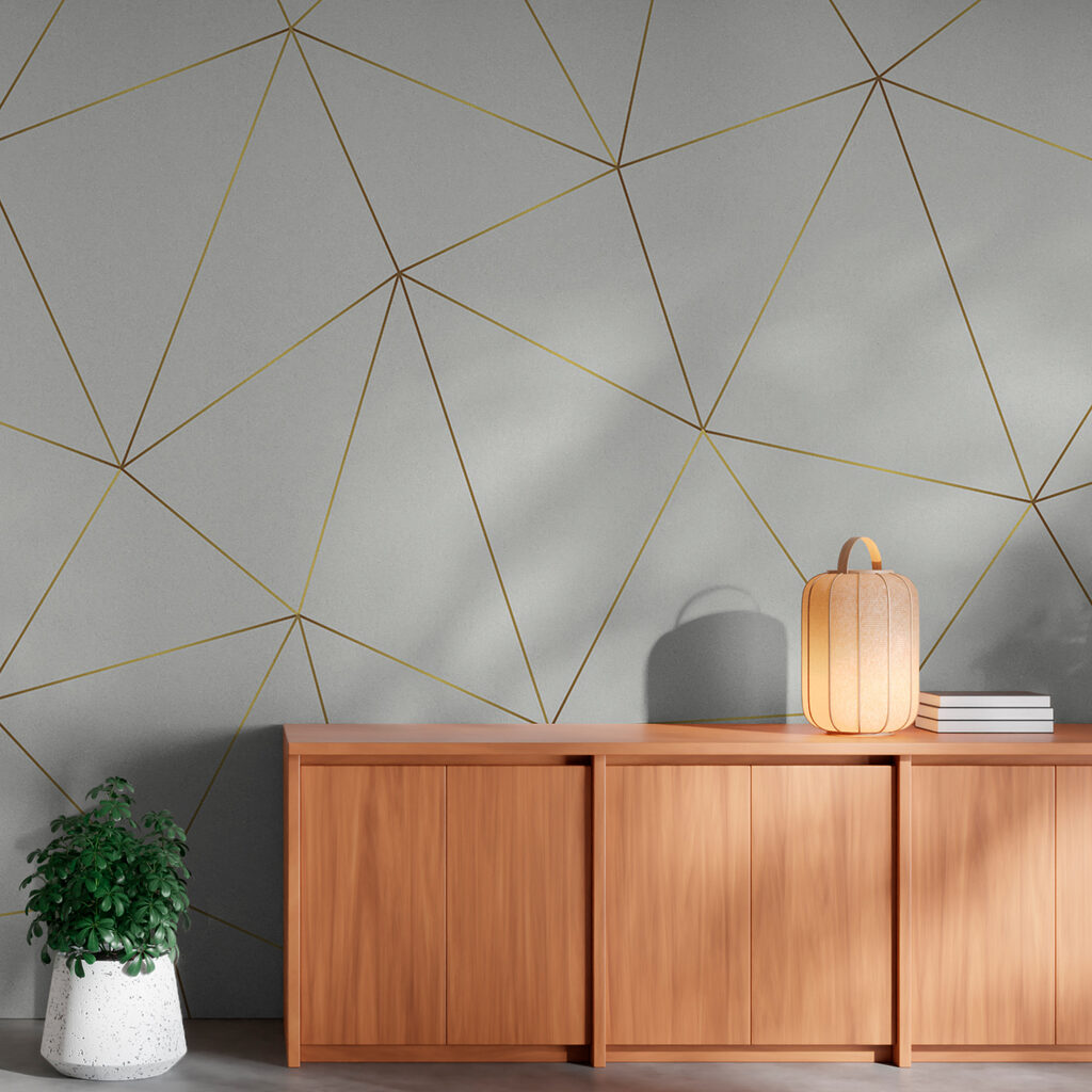 Triángulos finos sobre blanco — interior 4