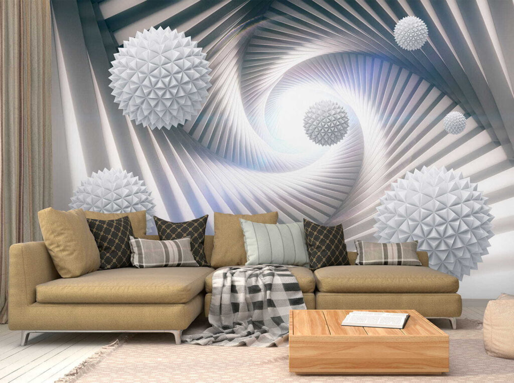 Esferas en túnel espiral — interior 1