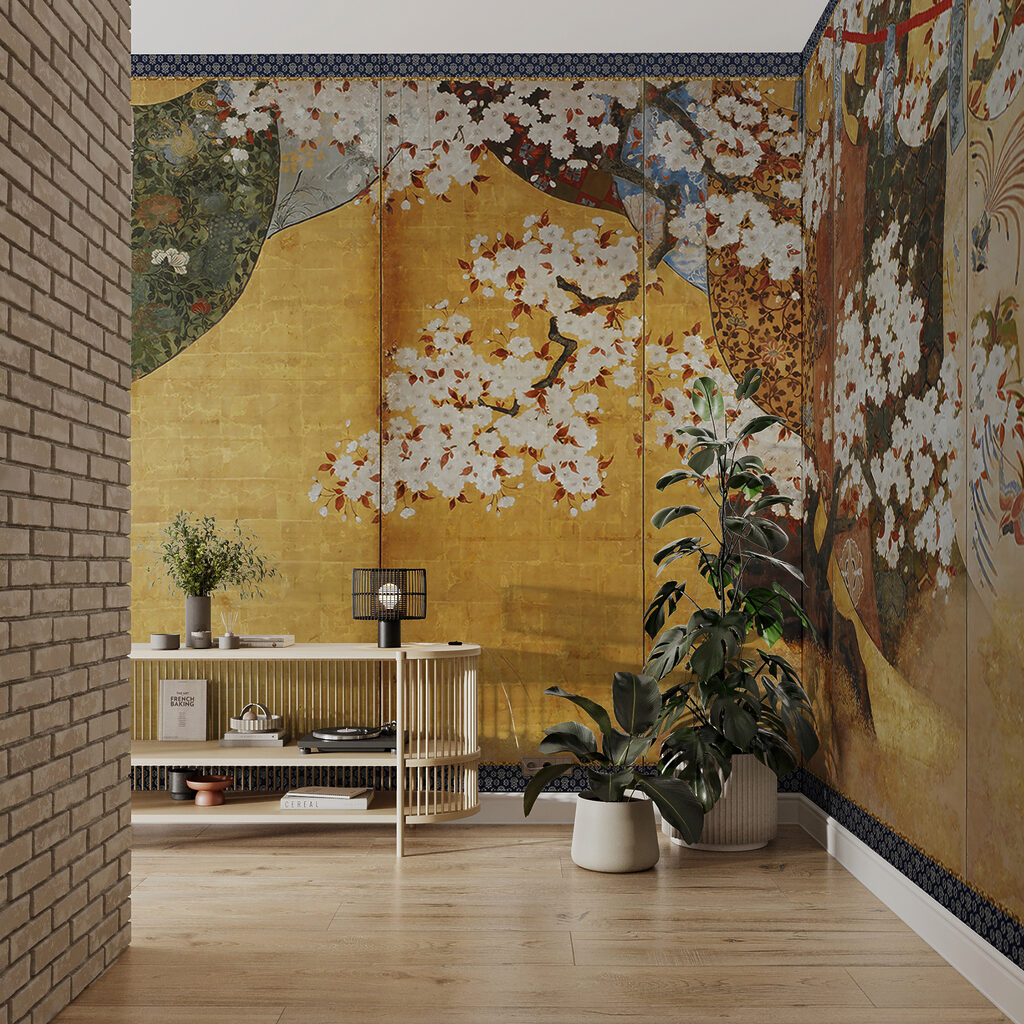 Ramas blancas sobre dorado — interior 3
