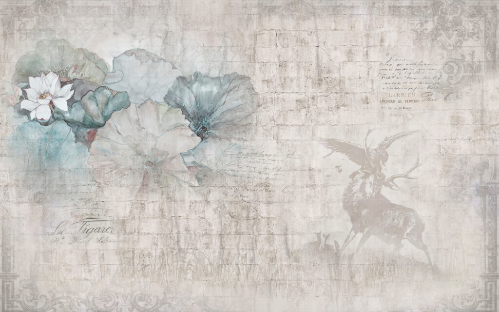 Ciervo entre flores — diseño completo