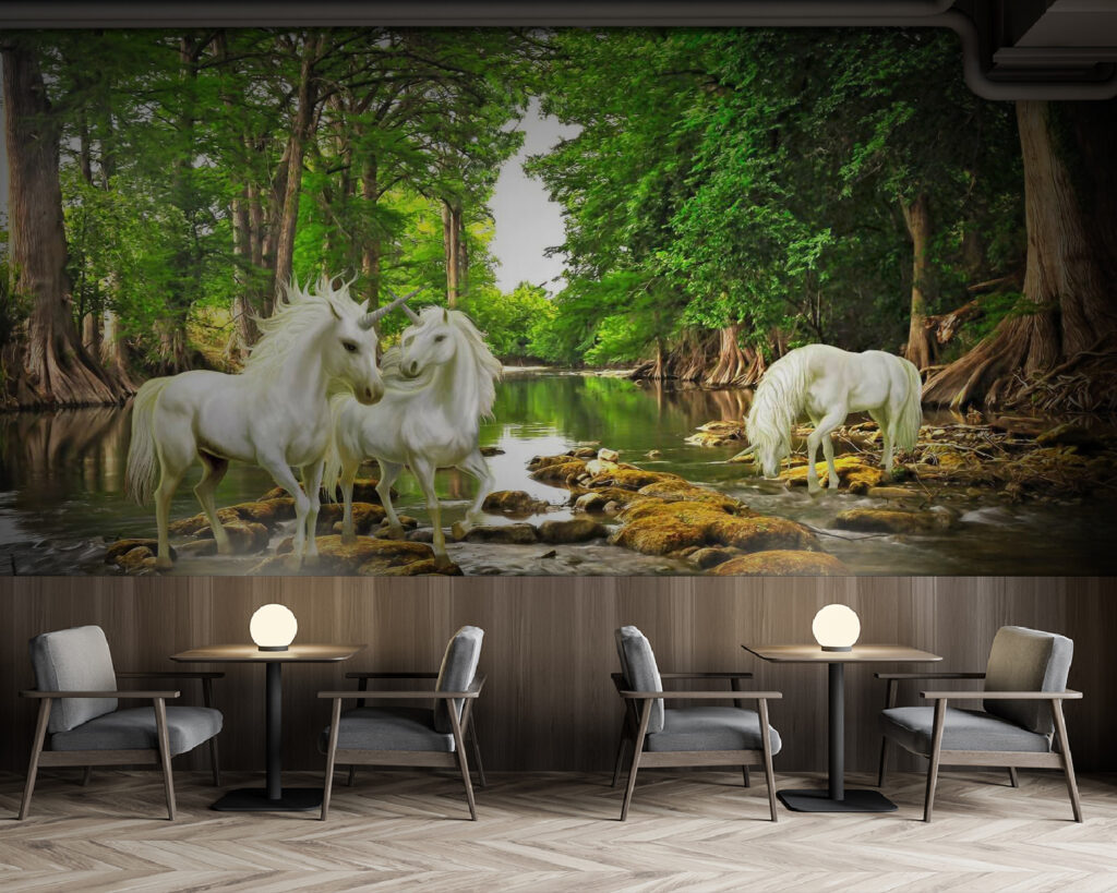 Caballos junto al agua — interior 1