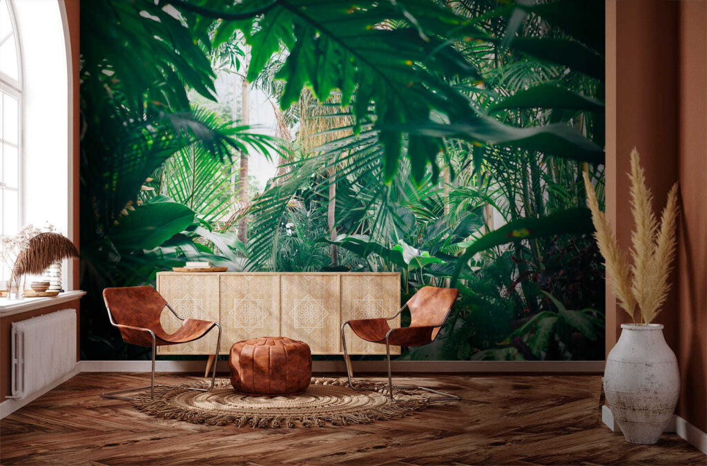 Hojas verdes de selva — interior 1