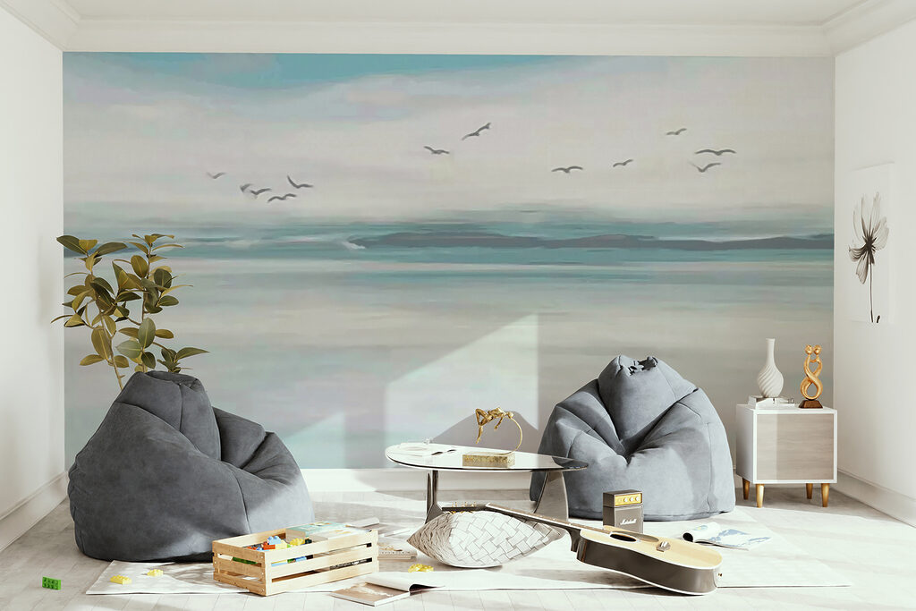 Aves sobre mar pálido — interior 3