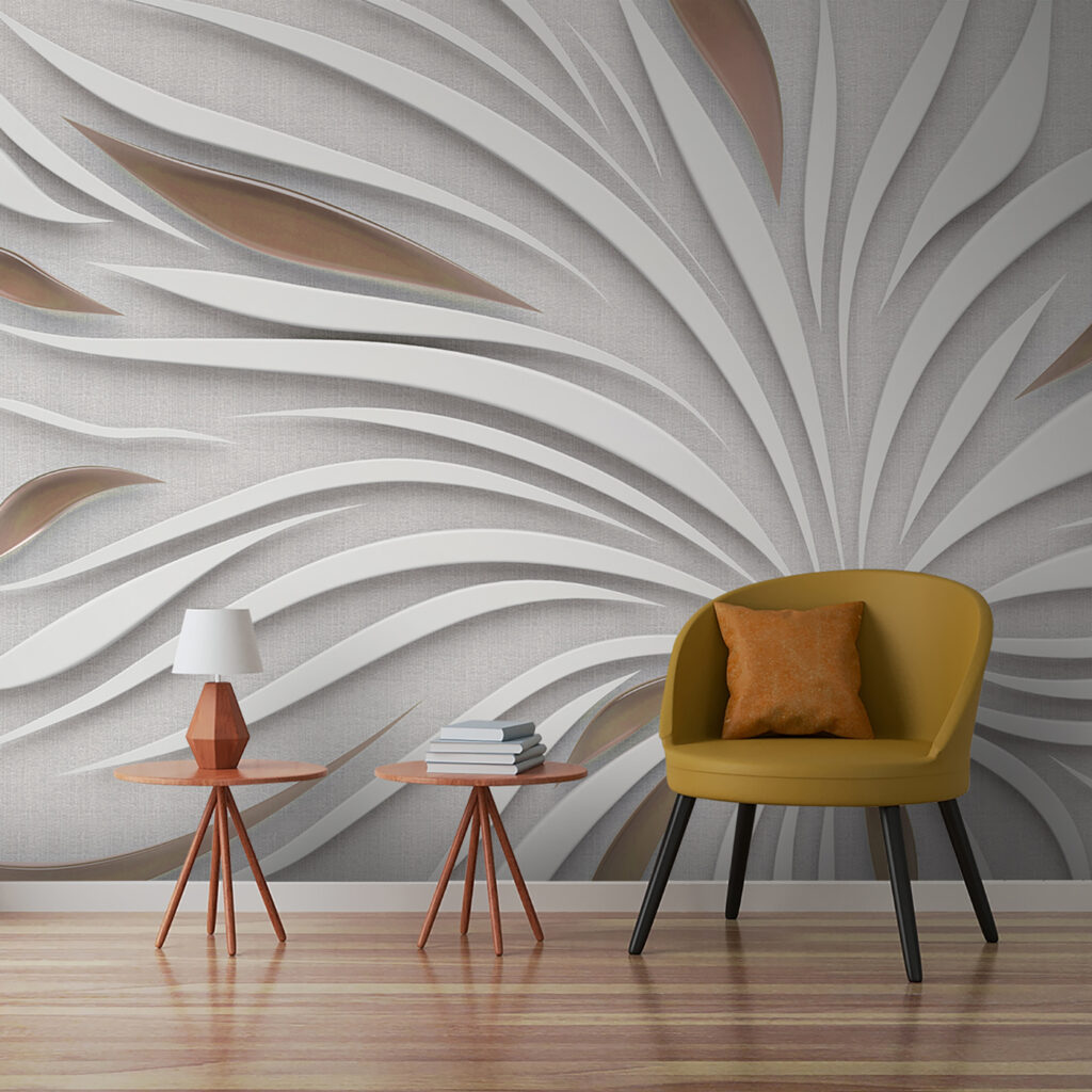 Hojas blancas en rayos — interior 1