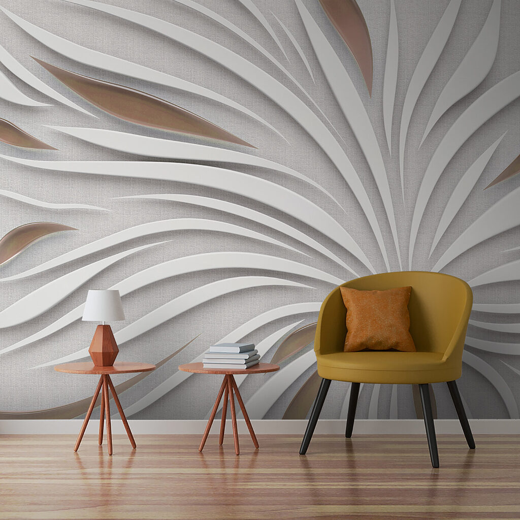 Hojas blancas en rayos — interior 3