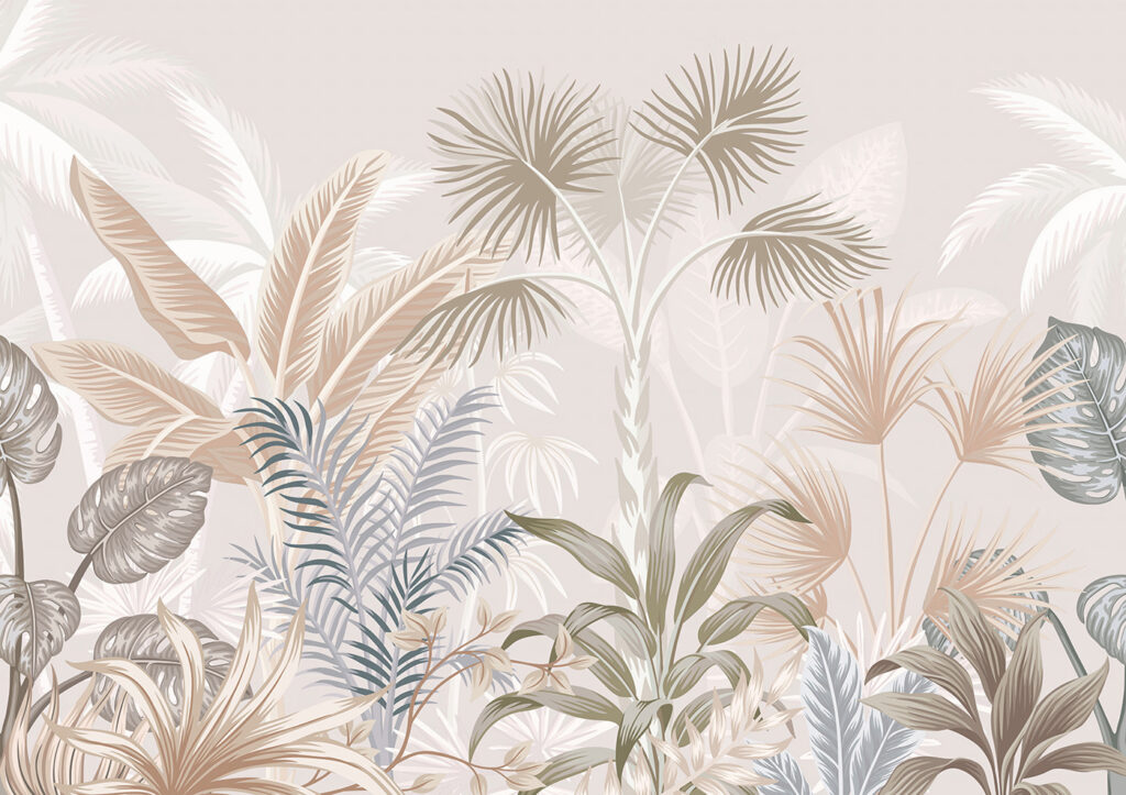 Hojas de palmera tropical — diseño completo